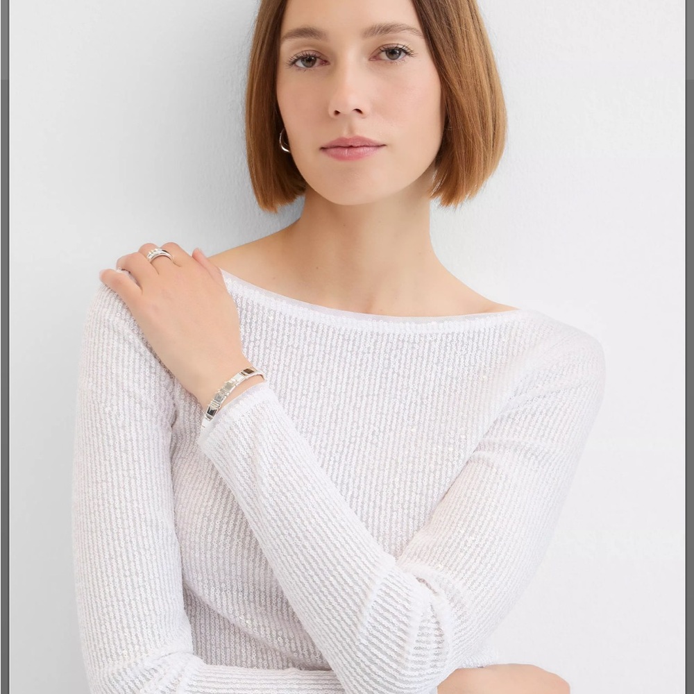 LOFT Sequin Long Sleeve Tee